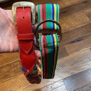 TWO Retro vintage colorful belts